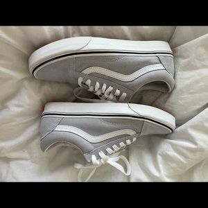 light grey old skool low top vans